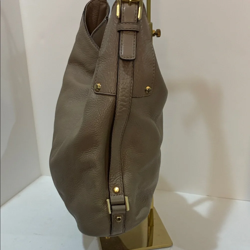 Michael Kors Taupe Leather Hobo Shoulder Bag - Picture 3 of 9